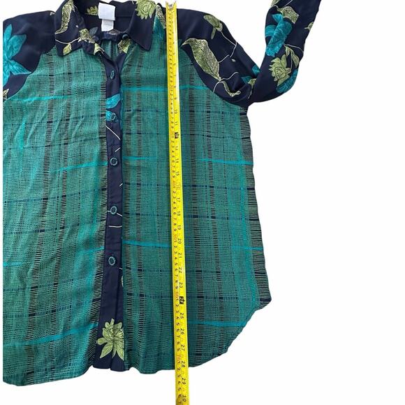 VTG Ali Miles SZ 14 Rayon USA Art-to-wear Button Down Tunic Blouse Geometric - Picture 14 of 16